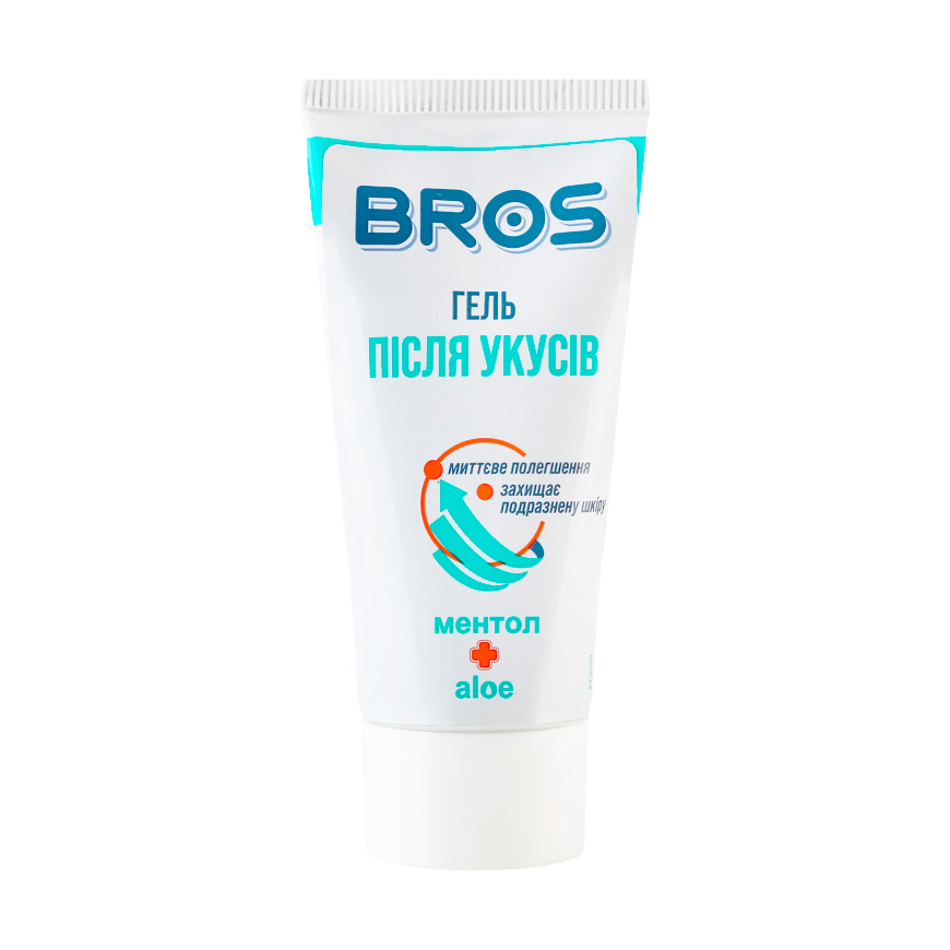 Гель після укусів комах Bros ментол + алое, 40 мл